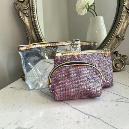 Sets de 3 Cosmetiqueras/Neceser Brillo