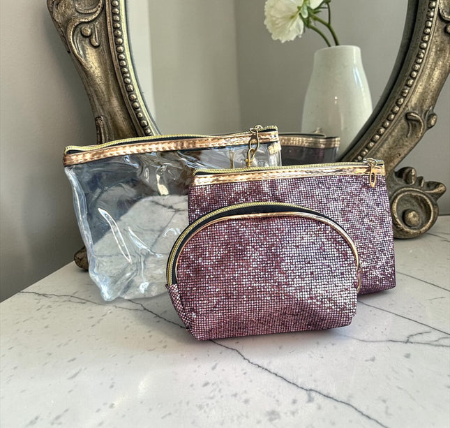 Sets de 3 Cosmetiqueras/Neceser Brillo