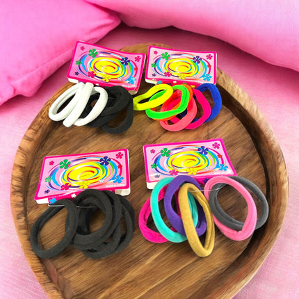 12 Sets Ligas Licra para Cebello Chica Colores $3.9 c/u