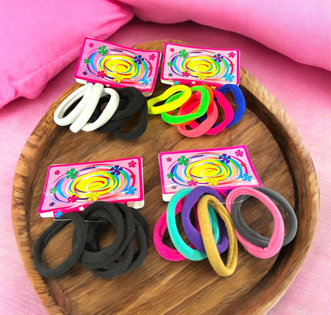 12 Sets Ligas Licra para Cebello Chica Colores $3.9 c/u