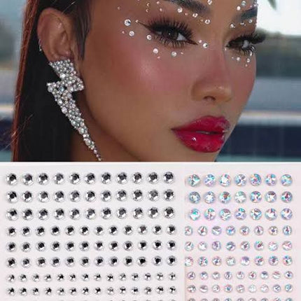 12 Sticker para Rostro/ Cabello perlas/Pedreria $8 c/u