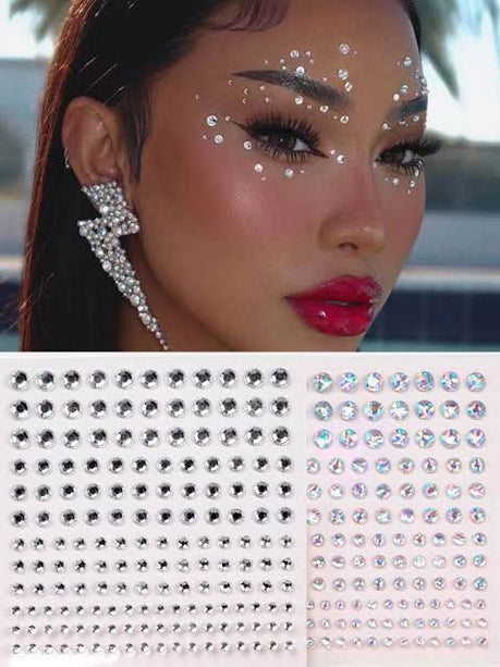 12 Sticker para Rostro/ Cabello perlas/Pedreria $8 c/u