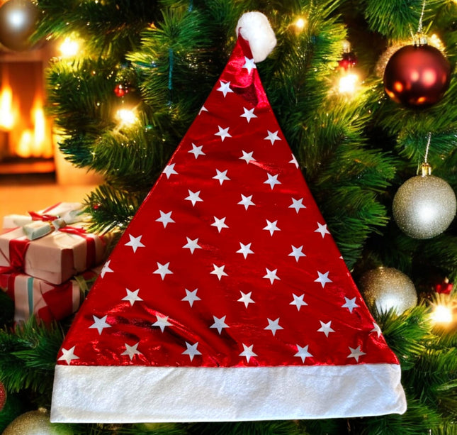 12 Gorros Navideño Metalico Decorado Rojo/Amarillo $14.17 c/u