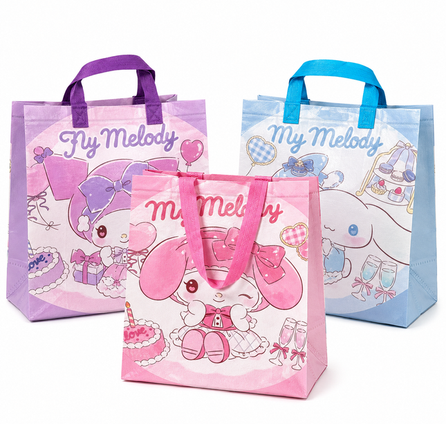 12 Bolsas reutilizable diseños Sanrio $6.3 c/u