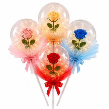 Globo Burbuja con Rosa y Luz
