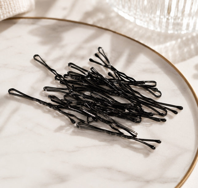 4 Tiras con 60 Pasadores Clasicos Negros para Cabello $15 c/u