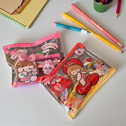 12 Lapiceras Transparentes Colores $5.85 c/u