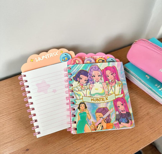 3 Libretas Guerreras K-Pop con Separadores y Hojas Decoradas $40 c/u