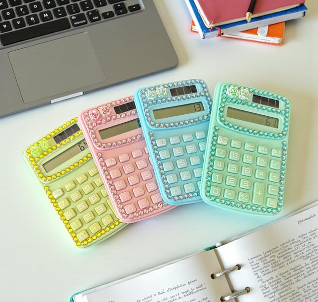 3 Calculadora Decorada Pedreria y Flor $39 c/u