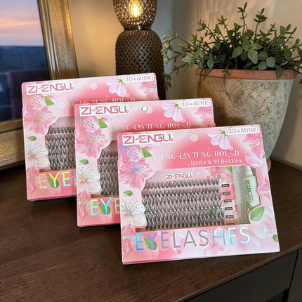 3 Sets de Pestañas Postizas Individuales con Pegamento $50 c/u