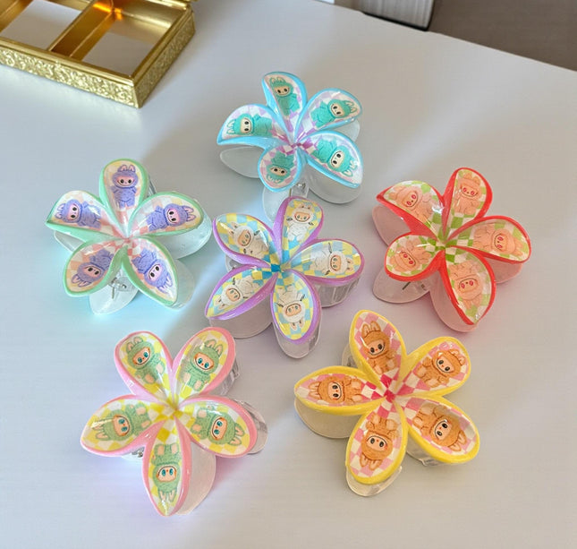 12 Pinzas Capibara/Labubu Hawainas Estampadas $7.5 c/u