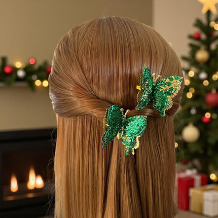 12 Pasadores de mariposa Navideñas $19 c/u