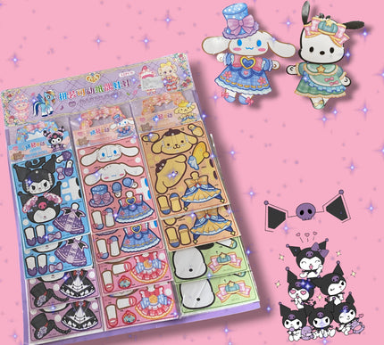 12 Sticker para Vestir Personaje Sanrio $4.5 c/u