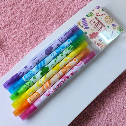 6 Sets de Marcatextos de colores Doble punta $23.5 c/u