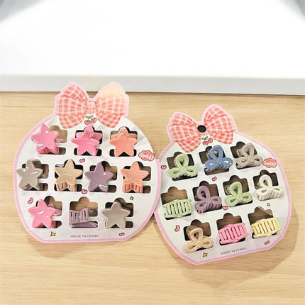 12 Sets de 10 pincitas para Cabello Figuras $12.5 c/u