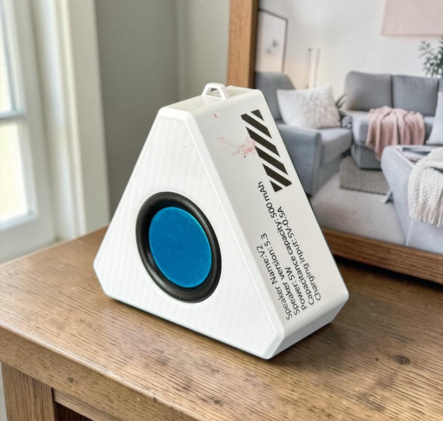Bocina Bluetooth Triangular Transparente Con Luces