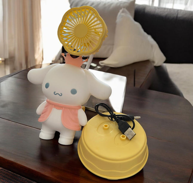 Ventilador Cinamorrol con Figura 3D y Sacpauntas