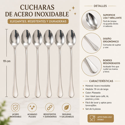 Exclusivo Tienda en linea 💥💎6 Cucharas Plateadas Elegantes Chicas  $12 c/u