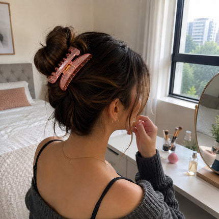 12 Pinzas Grandes Cristalinas para Cabello $6.9 c/u