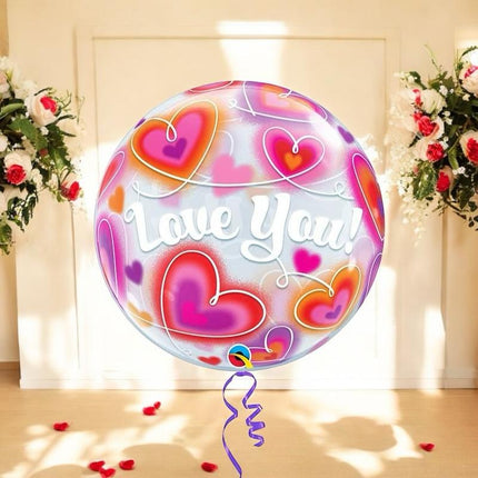 50 Globos Burbuja con Luz y Base $11.9 c/u