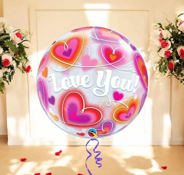 50 Globos Burbuja con Luz y Base $11.9 c/u