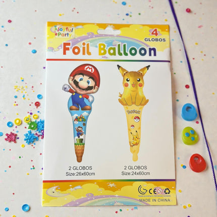 6 Sets Globos Figuras Baston 4 Piezas $18 c/u