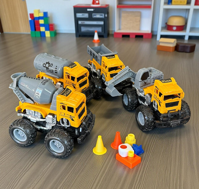 3 Carritos Friccion de Construccion de Juguete $43 c/u