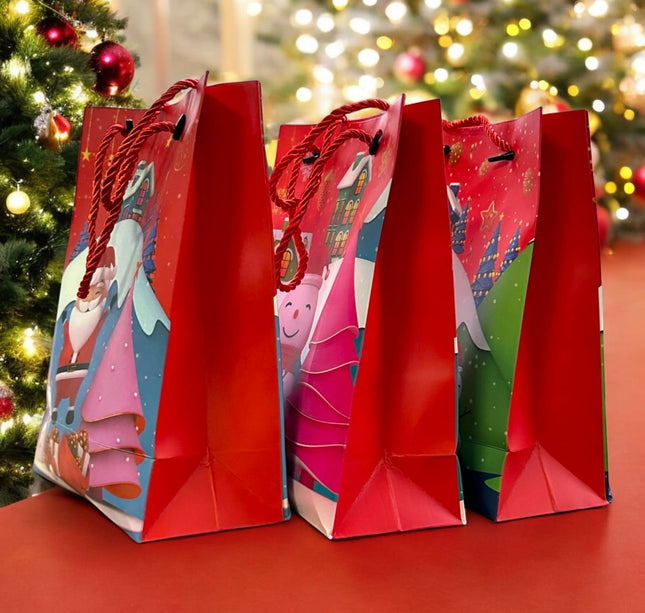 12 Bolsas Navideñas Estampadas $5 c/u