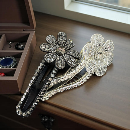 12 Pinzas para Cabello Pedreria Flores $16 c/u