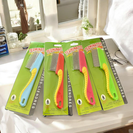 12 Peine Liendrera Con Mango de Colores $9.9 c/u
