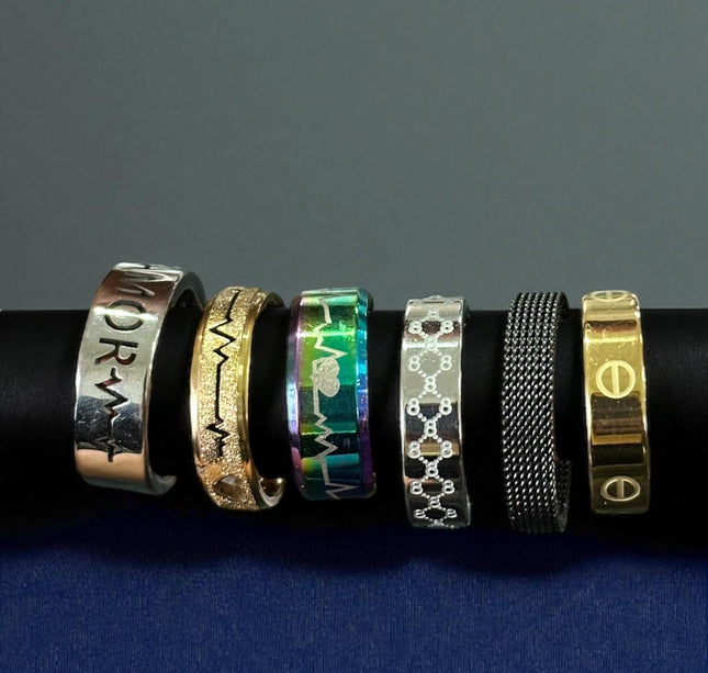 100 Anillos Hombres Acero $5.5 c/u