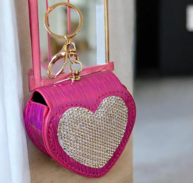 3 Monedero Corazon con Pedrería $59 c/u