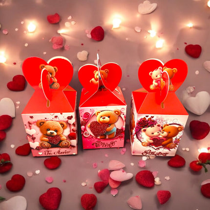 12 Cajas para regalo Ositos Corazón $3.30 c/u