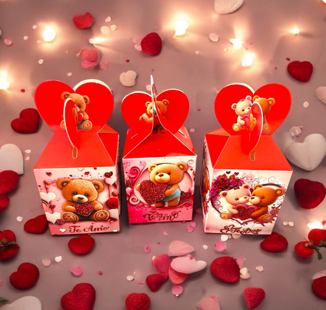 12 Cajas para regalo Ositos Corazón $3.30 c/u