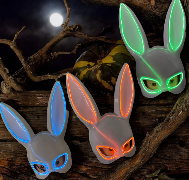 6 Mascaras Conejo con Luz Halloween $89 c/u