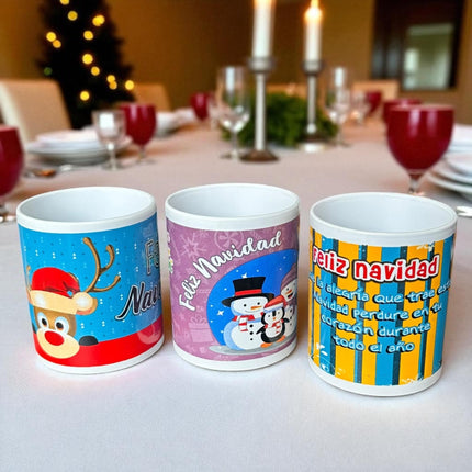 3 Taza Navidad Decorada $26 c/u