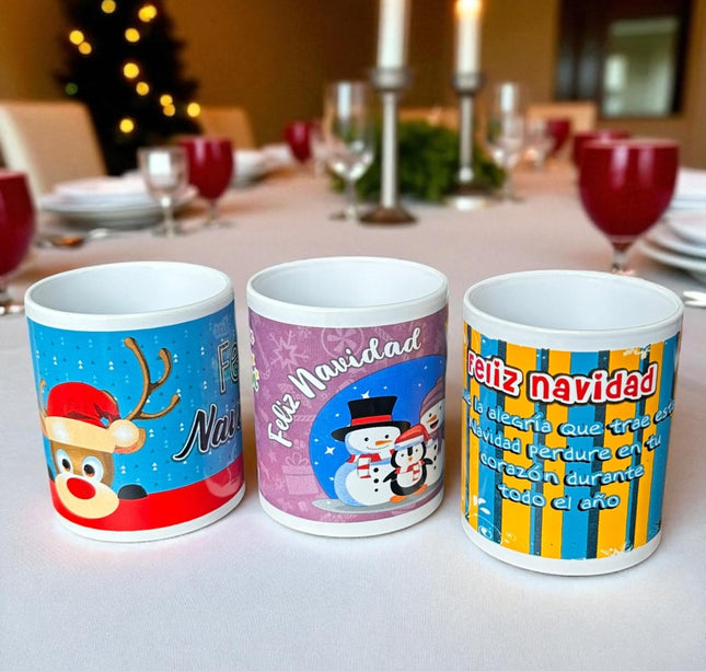 3 Taza Navidad Decorada $26 c/u