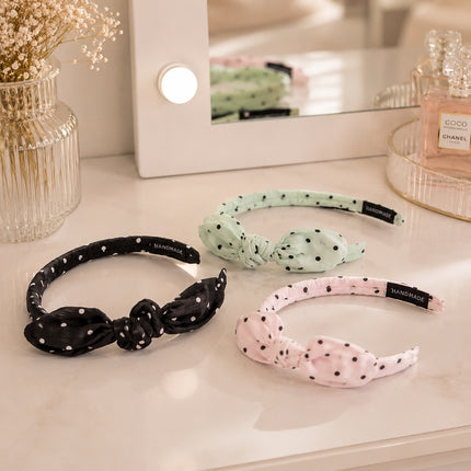 12 Diademas Puntos con Moño Colores $13.5 c/u