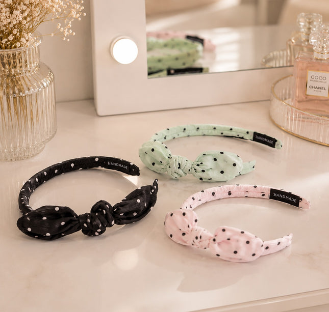 12 Diademas Puntos con Moño Colores $13.5 c/u