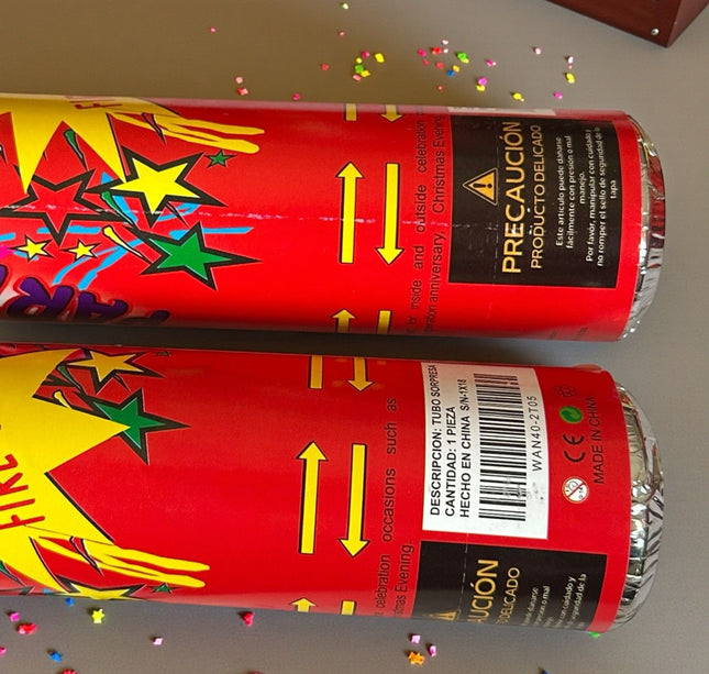3 Cañon Reventador de Confetti para fiestas 40cm $25 c/u