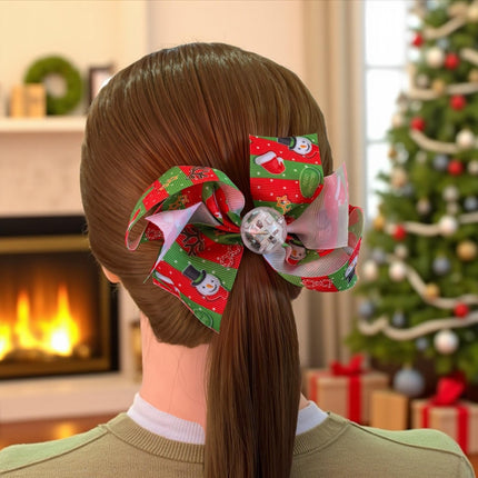 12 Moños Navideños Estampados con Luz $7.9 c/u