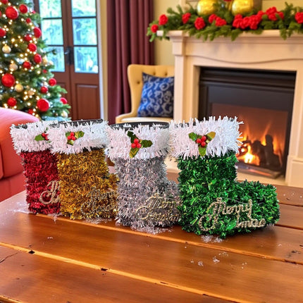 12 Botitas "Merry Christmas" Colores Navidad $23 c/u