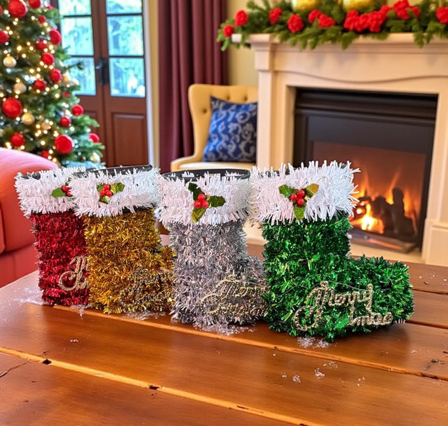 12 Botitas "Merry Christmas" Colores Navidad $23 c/u