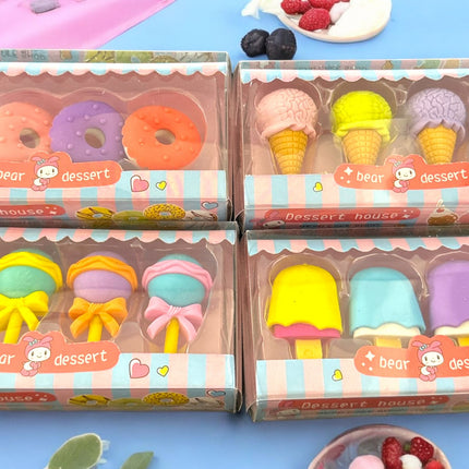 24 Sets de 4 Borradores Helados/Paletas/Donas $12.06 c/u