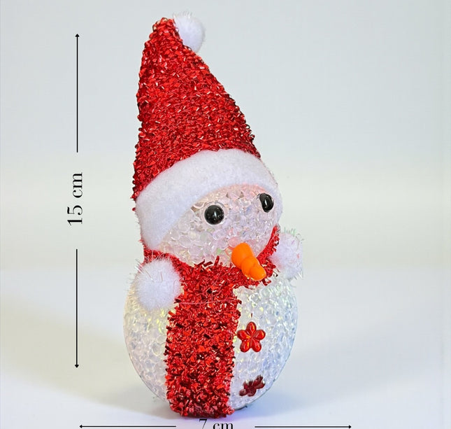 6 Muñeco de Nieve Navideño con luces y Gorro  $25 c/u
