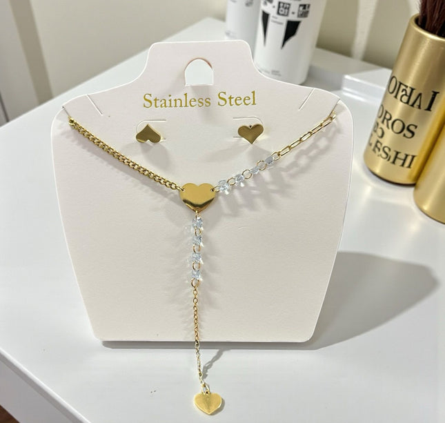 6 Sets de Acero Inoxidable Aretes y Collares $38c/u