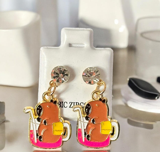 36 Aretes Colgantes Labubus/Capibaras "Zirconia" $5.5 c/u