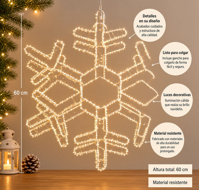 Exclusivo Tienda en linea 💥💎 Decoración Copo de Nieve con Luz $1668.80 C/U