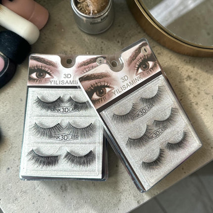 12 Sets de 3 Pestañas Postizas Milk 3D $24 c/u