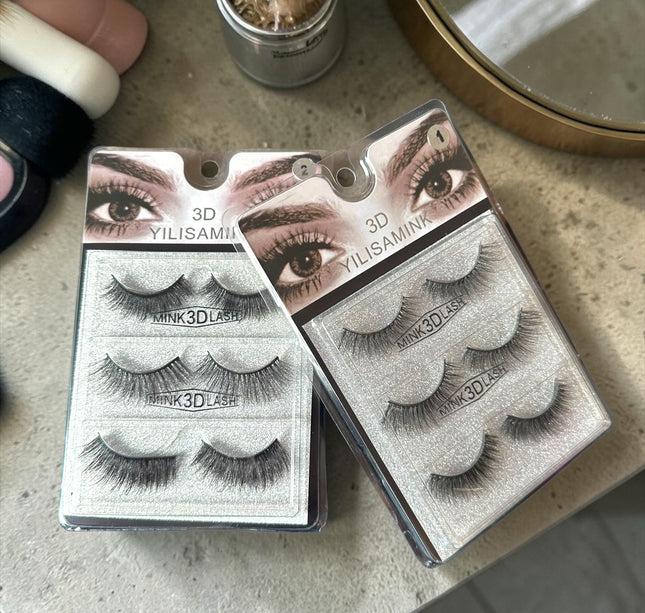 12 Sets de 3 Pestañas Postizas Milk 3D $24 c/u